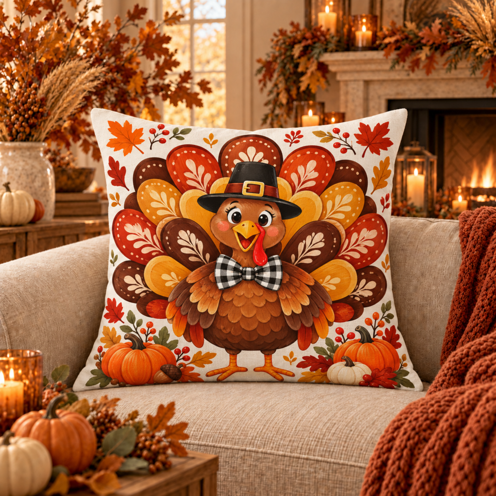 Thanksgiving pillow cover theme