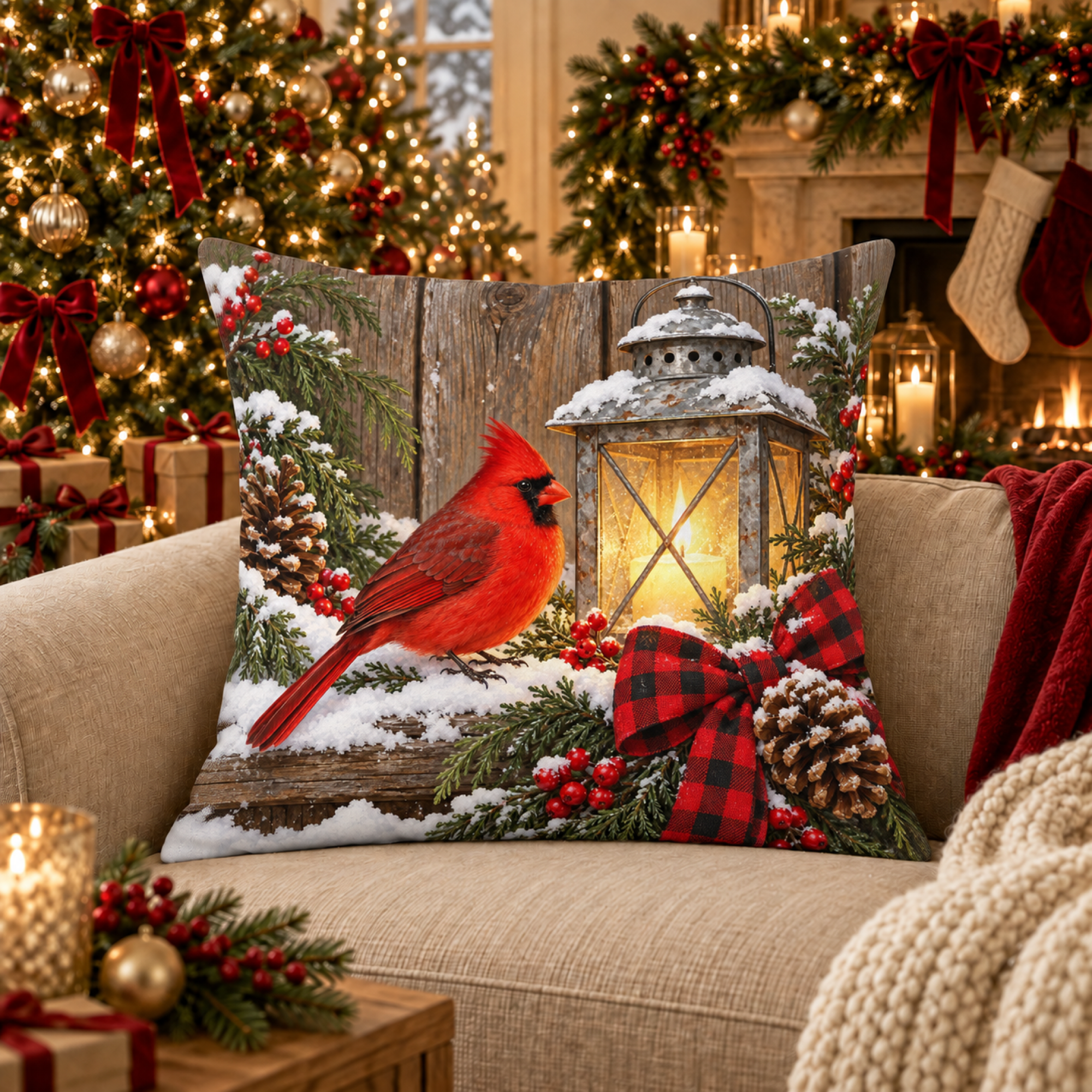 Cardinal by Galvanized Lantern pillow cover