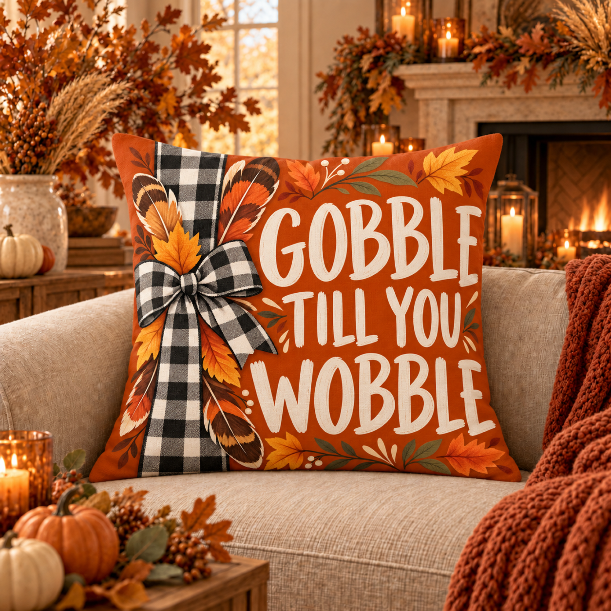 Gobble Till You Wobble pillow cover